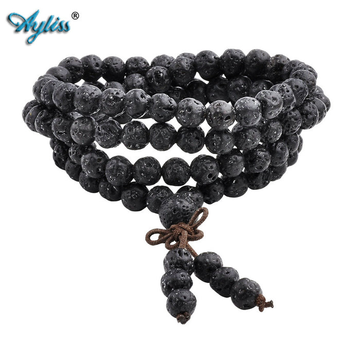 Lava Rock Stone Bracelets Healing Balance Beads Reiki Buddha Prayer Bracelet for Men Women